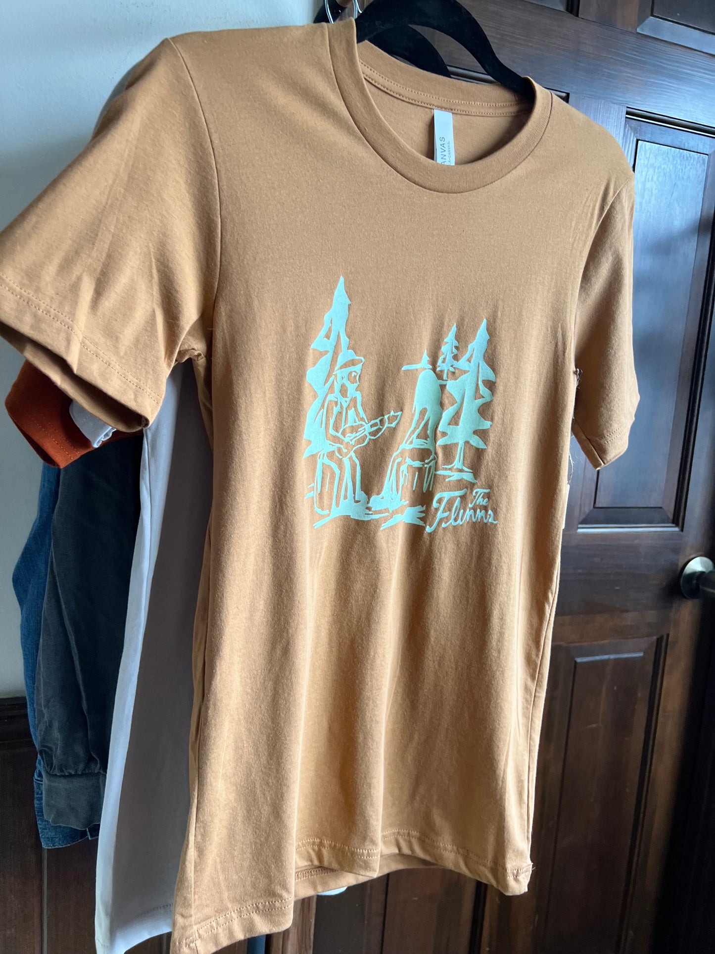 The Flinns Tshirt- Tan + Sage Tshirt- Couples Graphic