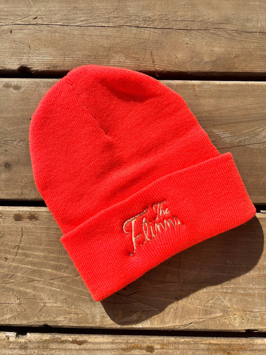 The Flinns- Hunter Orange Beanie- Dust Embroidery